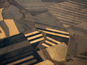 Drone view of farm fields