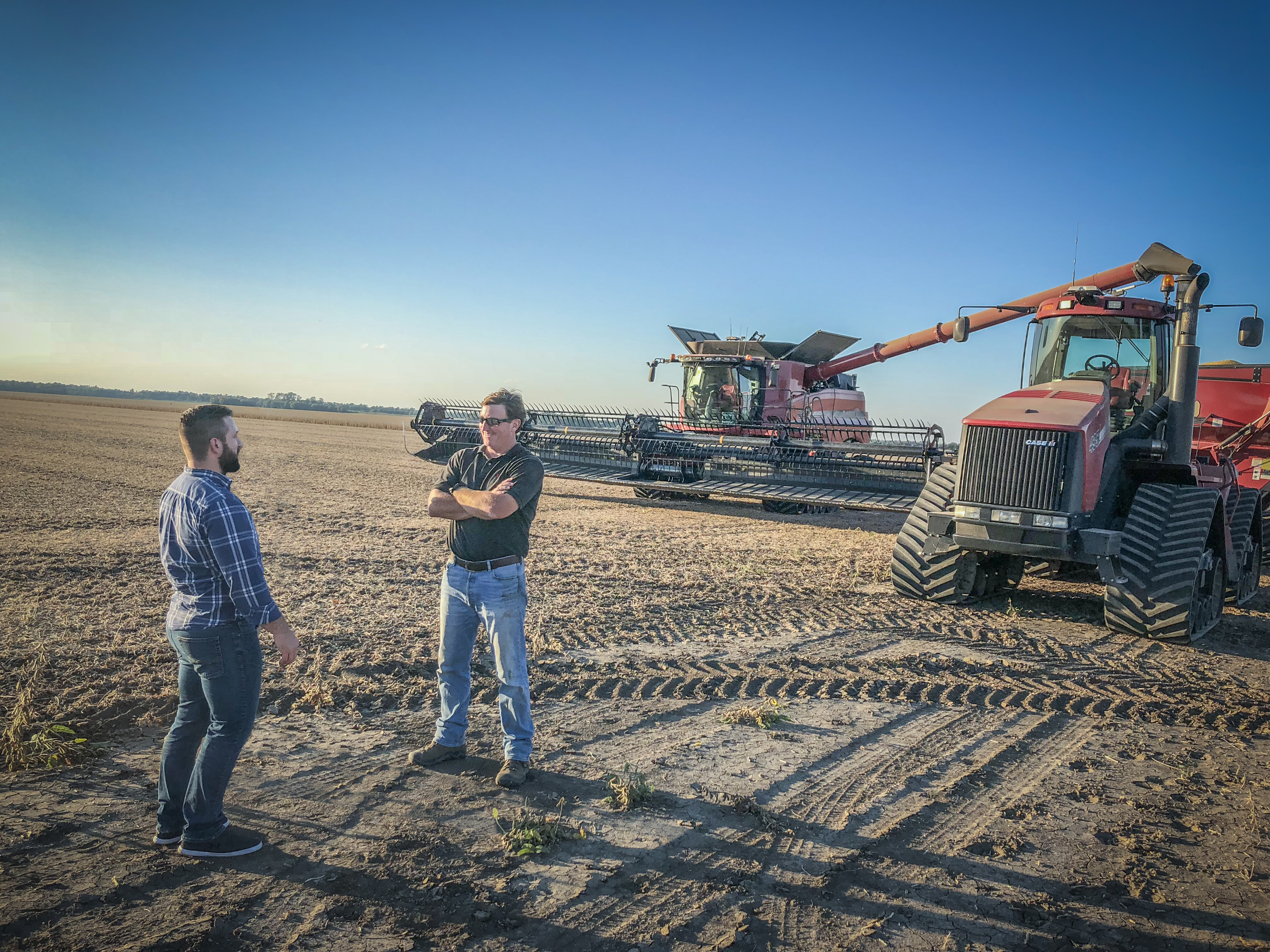 Agworld customer Kcoe Isom Oxford MS Workers in the field with machinery