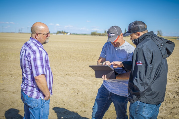 Agworld client Timm Adams Farms, Luke Adams in conference