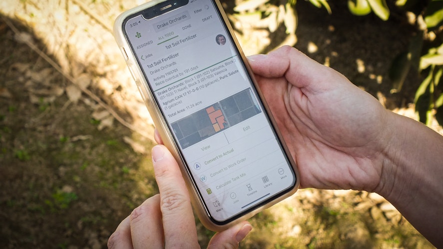 Agworld screenshot, crop performance